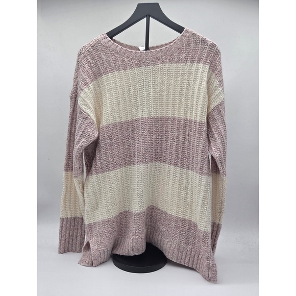 Christopher & Banks Sweaters - Christopher & Banks Women's L Pink Cream Colorblock Knit Sweater NWT 101-781
